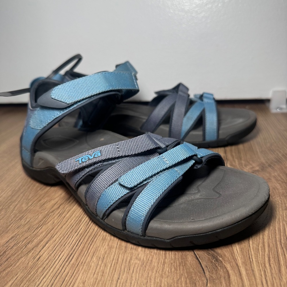 Teva Terra Blue Grey Multi Strap Athletic Hiking Camping Sandals Womens 7